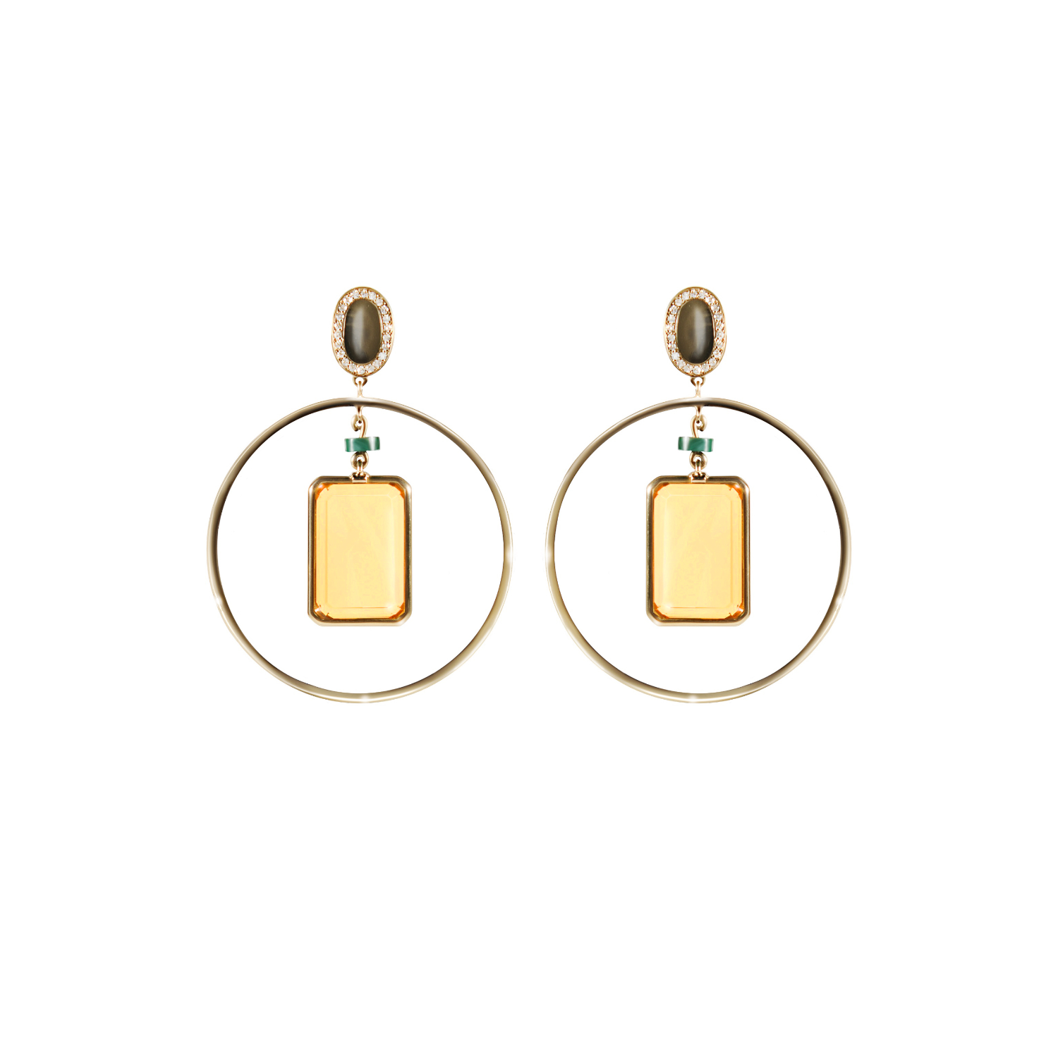 Irresistible B Hoops Citrine