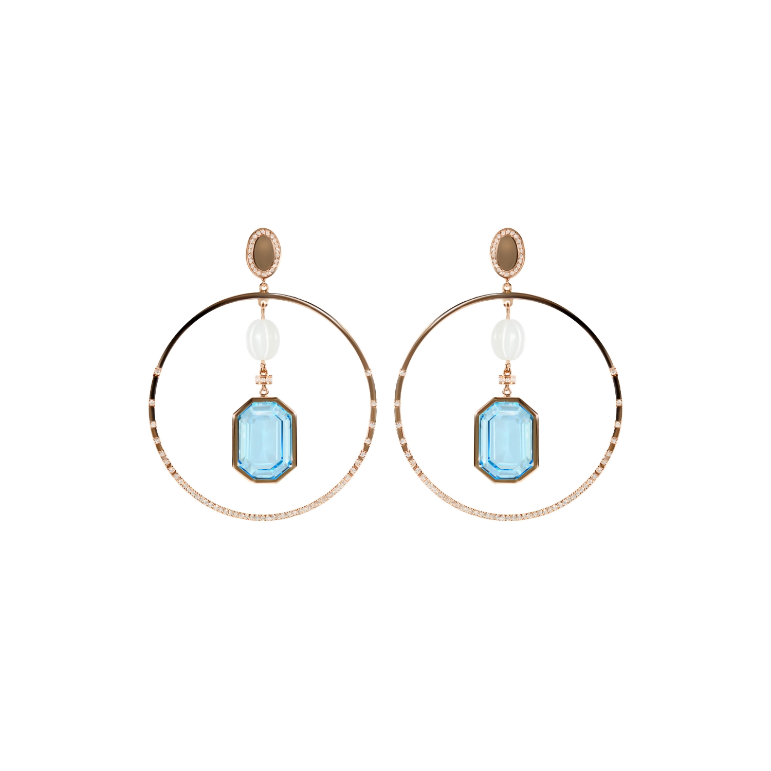 Irresistible B Hoops Sky Blue Topaz